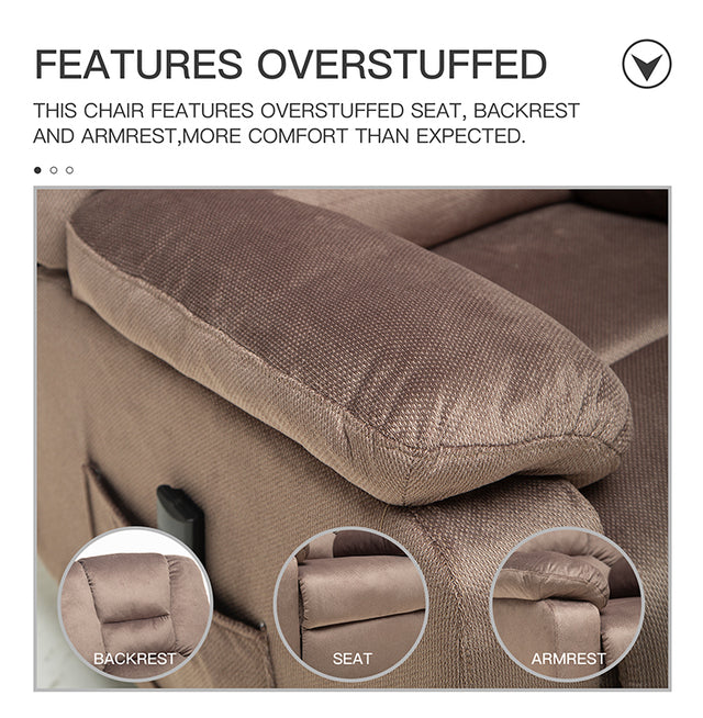 Power Lift Recliner Chair for Elderly- Heavy Duty and Safety Motion Reclining Mechanism-Fabric Sofa Living Room Chair