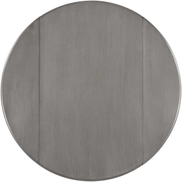 TOPMAX Farmhouse Round Counter Height Kitchen Dining Table with Drop Leaf and One Shelf for Small Places, Gray