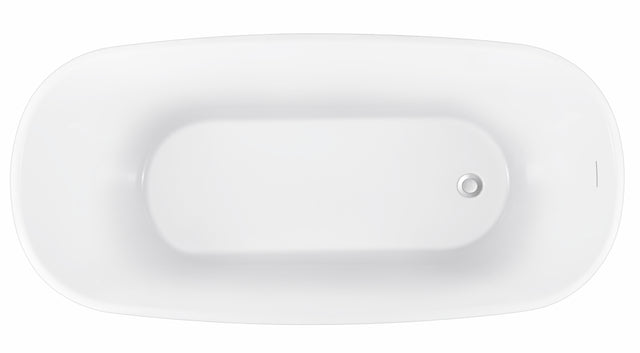 59" 100% Acrylic Freestanding Bathtub,Contemporary Soaking Tub,white bathtub