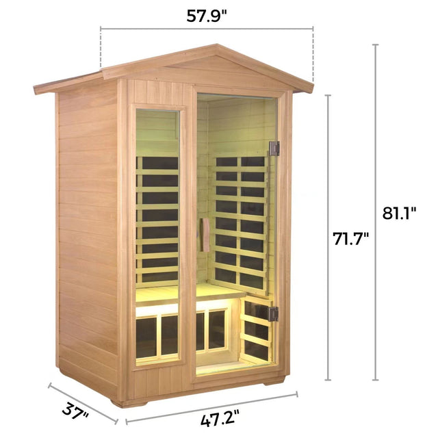Two Person Outdoor Basswood Far Infrared Sauna Room