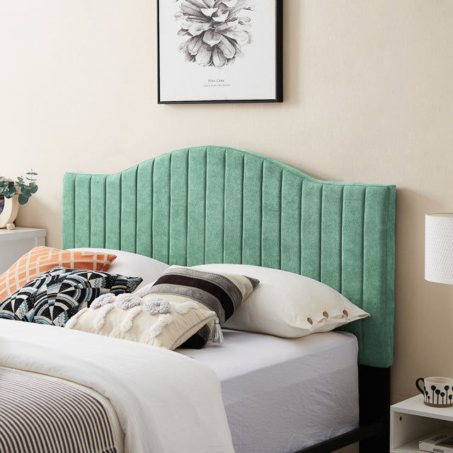 B111 Full bed Beautiful line stripe cushion headboard Strong iron frame with high temperature paint