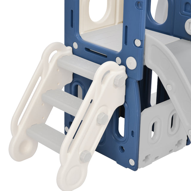 Toddler Slide and Swing Set 5 in 1, Kids Playground Climber Slide Playset with Basketball Hoop Freestanding Combination for Babies Indoor & Outdoor