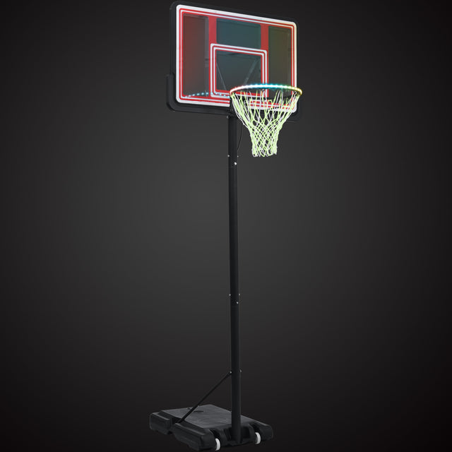 Portable Basketball Hoop Basketball System 4.76-10ft Height Adjustable for Youth Adults LED Basketball Hoop Lights, Colorful lights, Waterproof,Super Bright to Play at Night Outdoors,Good Gift for Kid