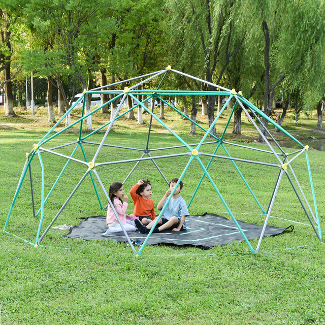 13ft Geometric Dome Climber Play Center, Kids Climbing Dome Tower with Canopy, Rust & UV Resistant Steel Supporting 1000 LBS