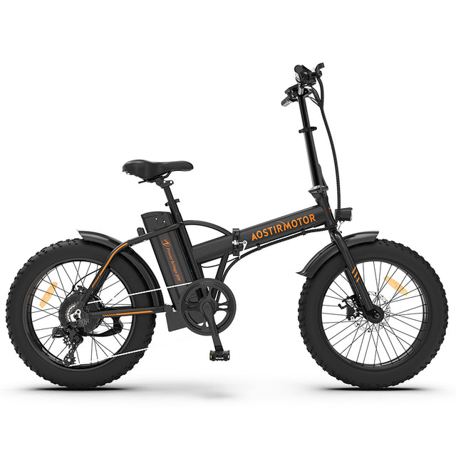 AOSTIRMOTOR Folding Electric Bike Ebike Bicycle 500W Motor 20" Fat Tire With 36V/13Ah Li-Battery Beach Snow Bicycle A20
