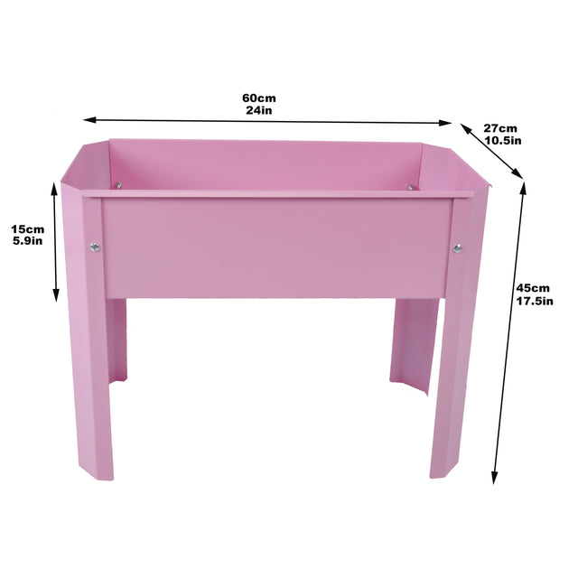 Elevated garden bed, metal elevated outdoor flowerpot box, suitable for backyard and terrace, large flowerpot, suitable for vegetable and flower(Pink*2)