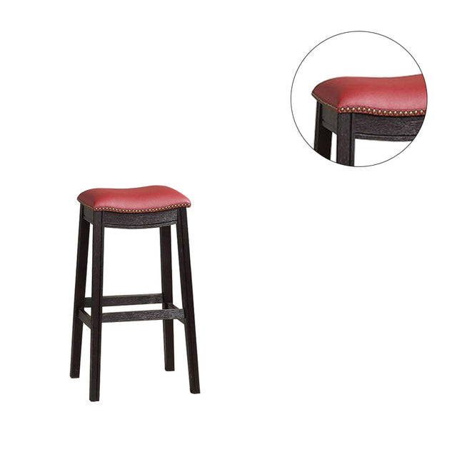 Burgundy PU Upholstery Bar Stool, Set of 2