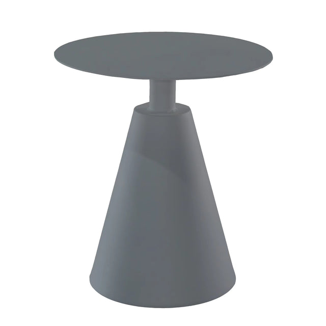 Outdoor Aluminum Round Side Table, Grey