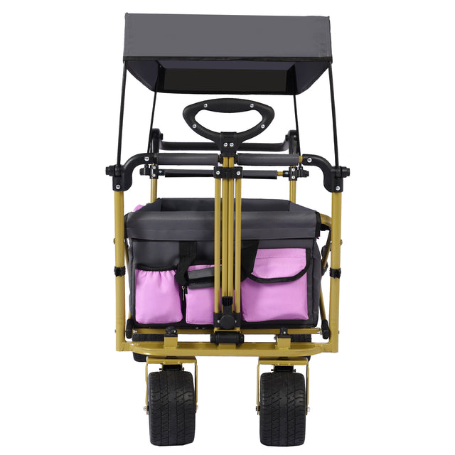 Push & Pull Utility Folding Wagon with Removable Canopy