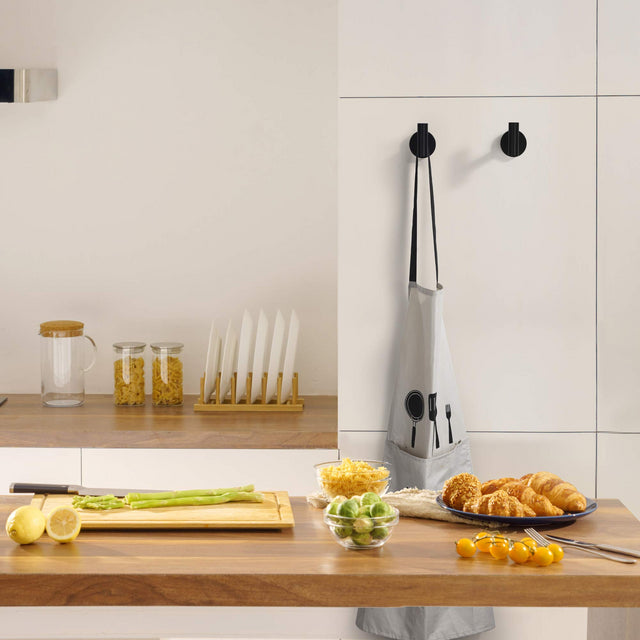 Bathroom Towel Hook, Shower Hook Wall Mounted SUS 304 Stainless Steel, Modern Hand Towel Hook Matte Black, Robe Coat Clothes Hook Round for Kitchen Garage Hotel, 2 Pack.