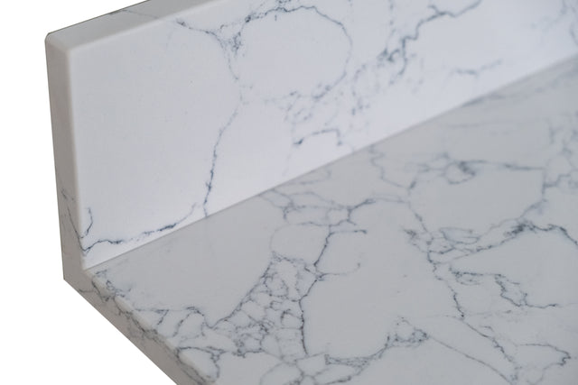 Montary 49" lightning white engineered stone vanity top backsplash