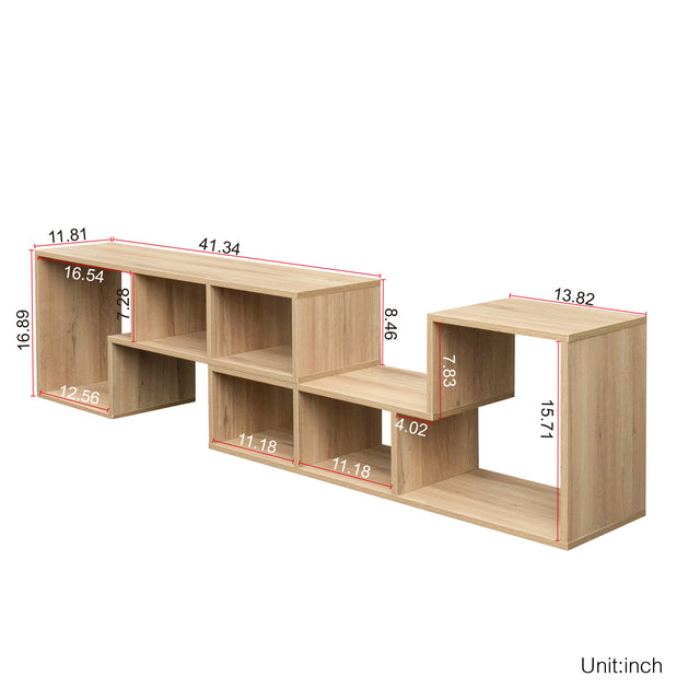 Double L-Shaped Oak Stand,Display Shelf ,Bookcase for Home Furniture,Rustic oak