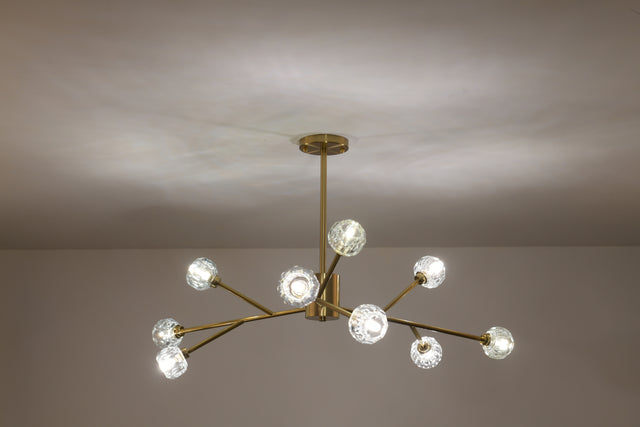 Modern American chandelier golden iron -9 bulb