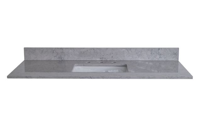 Montary 31" carrara gray engineered stone vanity top backsplash
