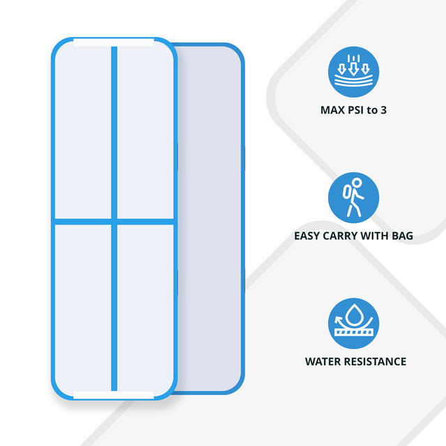 inQracer Gymnastics Mat Air Mats 13ft, Inflatable Tumbling Mat Tumble Track Air Floor with Electric Air Pump for Kids Home Use/Cheerleading/Gym/Outdoor/Yoga/Water Use, Blue