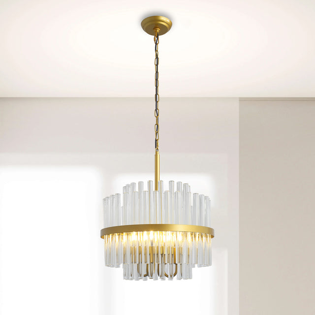 Modern American cylindrical crystal chandelier-4 bulbs -E12 lamp holder