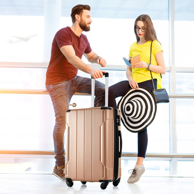 Hardshell Luggage Sets 3 Pcs Spinner Suitcase with TSA Lock Lightweight 20''24''28''