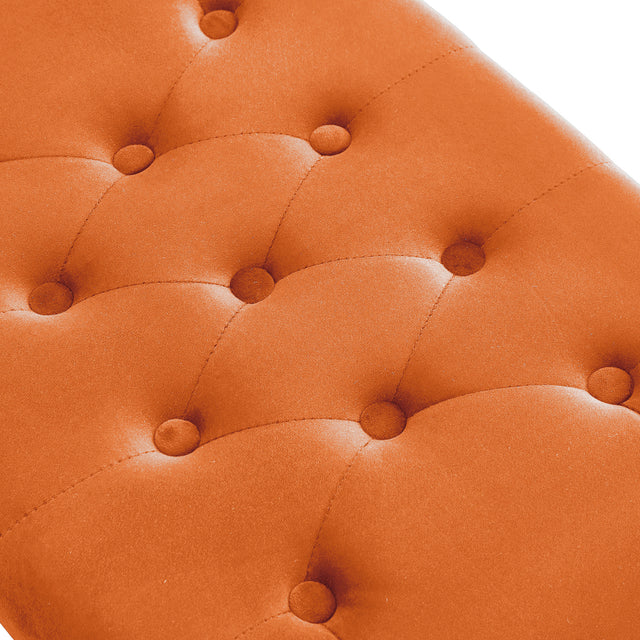 Velvet Shoe Changing Stool, Orange Footstool, Square Vanity Chair, Sofa stool,Makup Stool .Vanity Seat ,Rest stool. Piano Bench .Suitable for Clothes Shop,Living Room, Porch, Fitting Room Bedroom