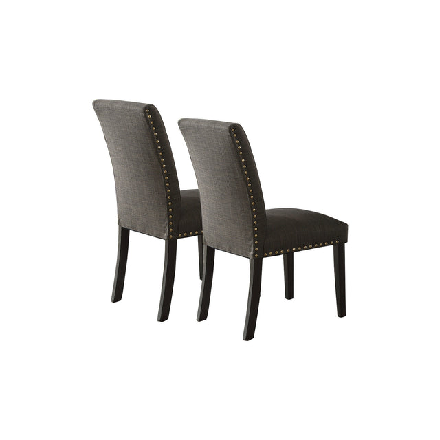 Ployfiber Upholstered Dining Chair, Ash Black(Set of 2)