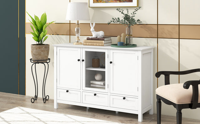 U_STYLE 44.9'' Accent Cabinet Modern Console Table Sideboard for Living Room Dining Room With 3 Doors, 3 Drawers
