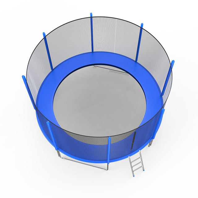12FT Round Trampoline with Safety Enclosure Net & Ladder, Spring Cover Padding,
