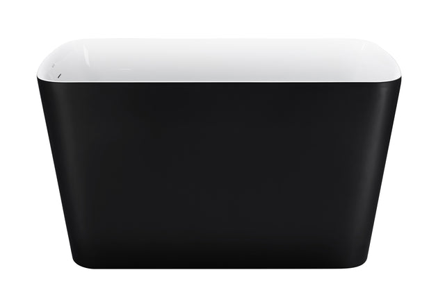 47" 100% Acrylic Freestanding Bathtub,Contemporary Soaking Tub,white inside black outside