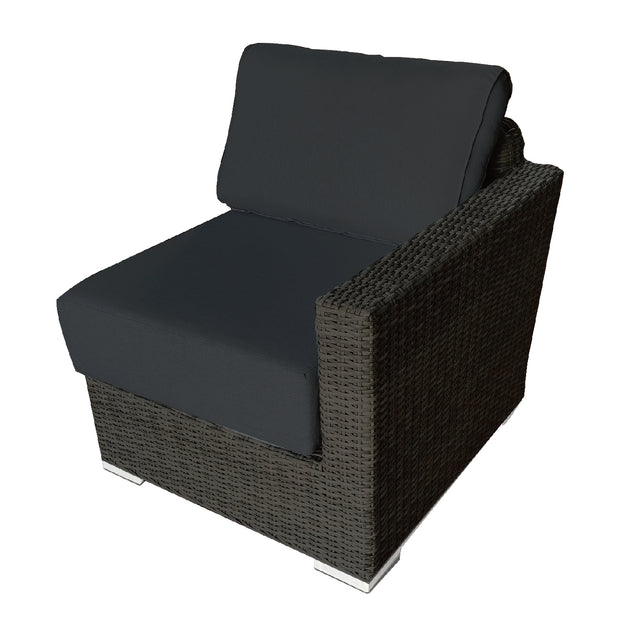 6 Piece Rattan Sectional Seating Group with Cushions (Color:DARK BROWN)