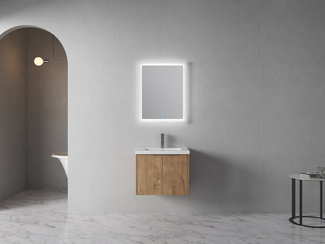 Bathroom Cabinet With Sink,Soft Close Doors,Float Mounting Design,24 Inch For Small Bathroom,24x18-00624 IMO(KD-Packing)