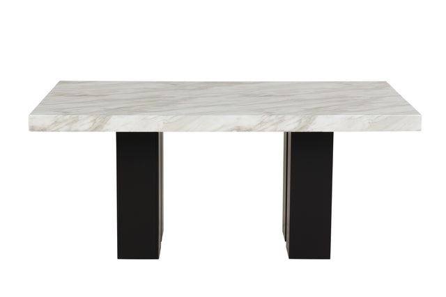 7-piece Dining Table Set with 1 Faux Marble Dining Rectangular Table and 6 Upholstered-Seat Chairs ,for Dining room and Living Room ,Grey