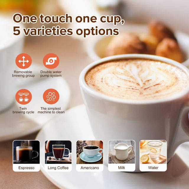 Dafino-205 Fully Automatic Espresso Machine w/ Milk Frother, Silver
