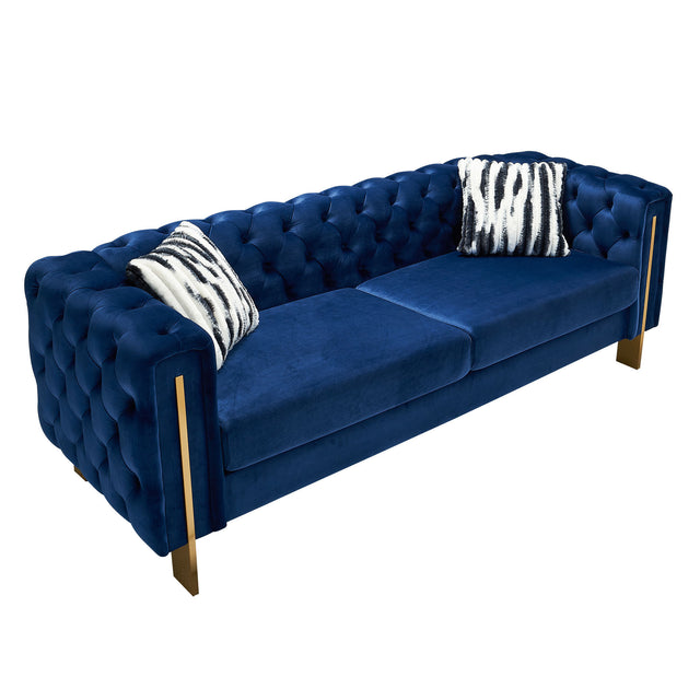 Modern velvet sofa BLUE color