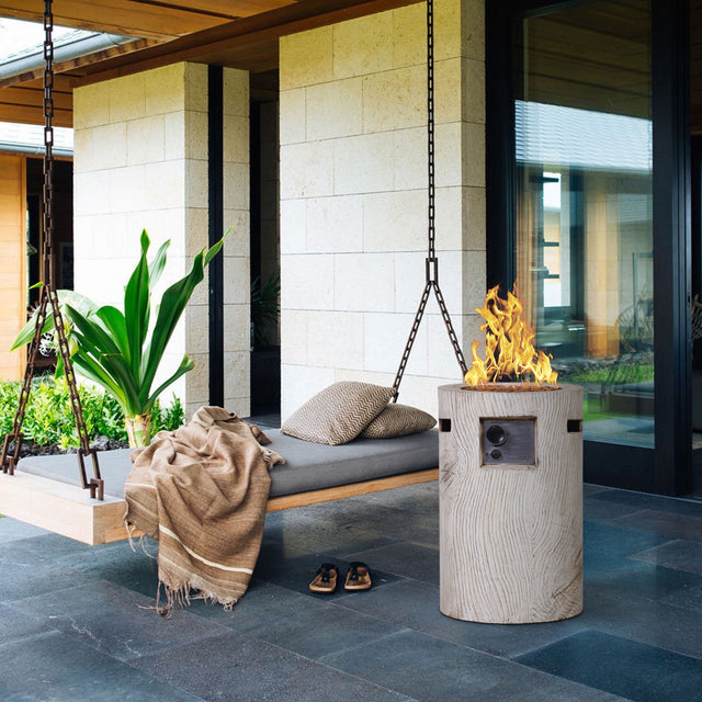 25'' Ore Powder 30,000BTU Adjustable Flame Propane Gas Fire Table with Waterproof Cover