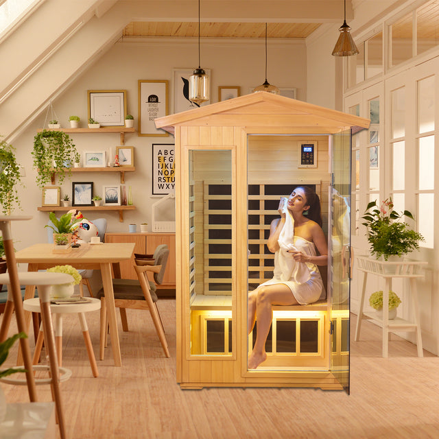 Two Person Outdoor Basswood Far Infrared Sauna Room