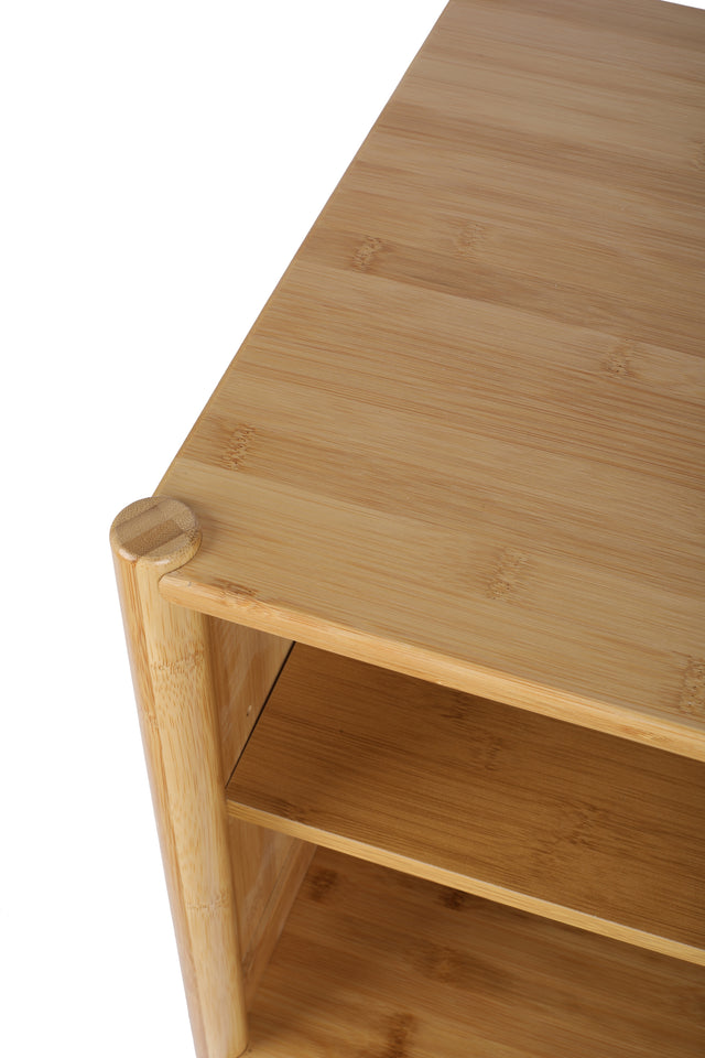 1 Door nightstand,Bamboo Mid Century Modern Nightstand,Bedside Table Accent End Table Side Table for Bedroom, Living Room, Natural