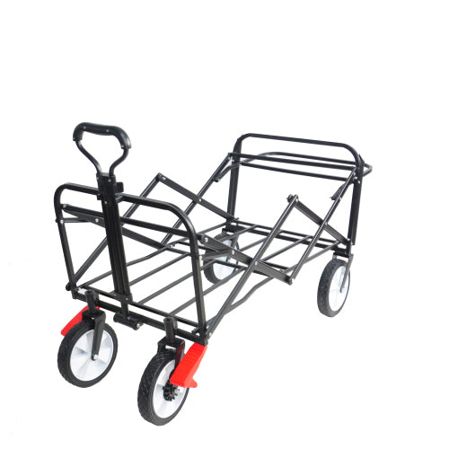 Folding Wagon Garden Shopping Beach Cart (Blue colour)