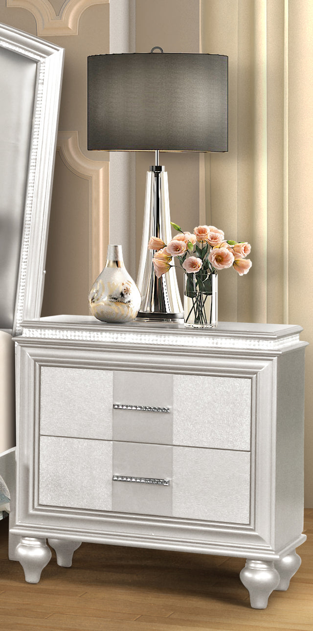 Galaxy Home Modern Ginger 2 Drawer Nightstand made with Wood in White