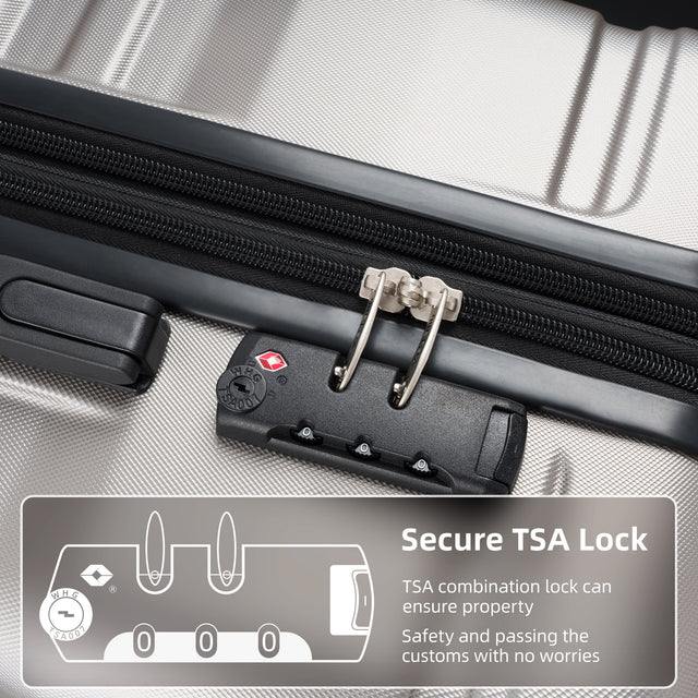 Luggage Sets New Model Expandable ABS Hardshell 3pcs Clearance Luggage Hardside Lightweight Durable Suitcase sets Spinner Wheels Suitcase with TSA Lock 20''24''28'' (gray)