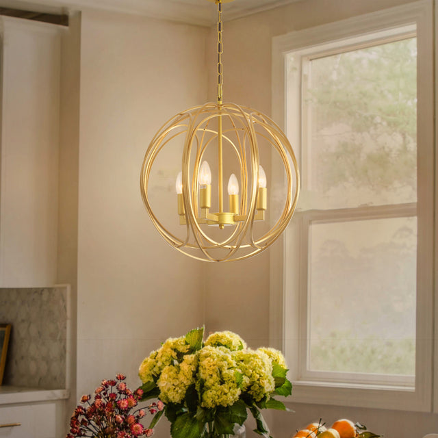Modern American spherical chandelier -4 bulbs -E12 lamp holder