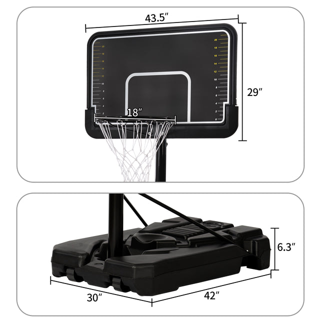 Portable Basketball Hoop & Goal with Vertical Jump Measurement, Outdoor Basketball System with 6.6-10ft Height Adjustment for Youth, Adults