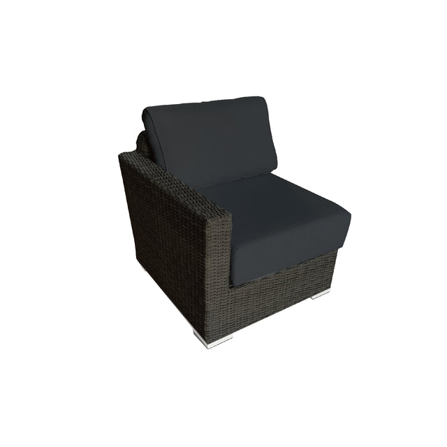 6 Piece Rattan Sectional Seating Group with Cushions (Color:DARK BROWN)