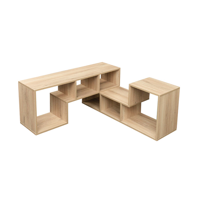 Double L-Shaped Oak Stand,Display Shelf ,Bookcase for Home Furniture,Rustic oak