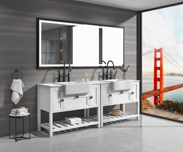 LTL needs to consult the warehouse address88 in. W x 38 in. H Oversized Rectangular Black Framed LED Mirror Anti-Fog Dimmable Wall Mount Bathroom Vanity Mirror Wall Mirror