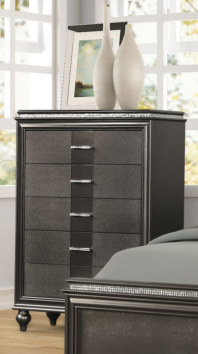 Galaxy Home Modern Ginger 5 Drawer Chest made with Wood in Copper