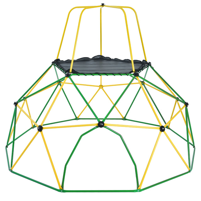 Kids Climbing Dome with Canopy and Playmat - 10 ft Jungle Gym Geometric Playground Dome Climber Play Center, Rust & UV Resistant Steel Supporting 1000 LBS