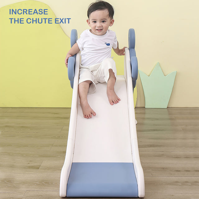 Children\'s Folding Slides with Stairs,Outdoor Small Children\'s Slide Toys Multifunctional Toys,Blue/ Toddler Folding Slide Plastic Kids Slide for Toddlers Age 1-3 Indoor Slide Children Climber Toy