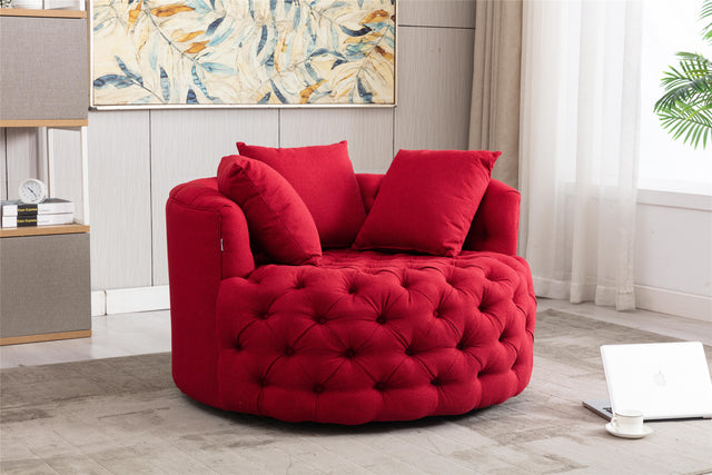 Modern Akili swivel accent chair barrel chair for hotel living room / Modern leisure chair Red
