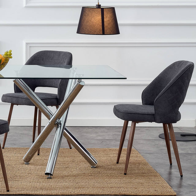 Modern Dining Chairs, Velvet Accent Chair, Living Room Leisure Chairs, Upholstered Side Chair with Metal Legs for Dining Room Kitchen Vanity Patio Club Guest (Set of 2) ( Dark Grey Office Chair)