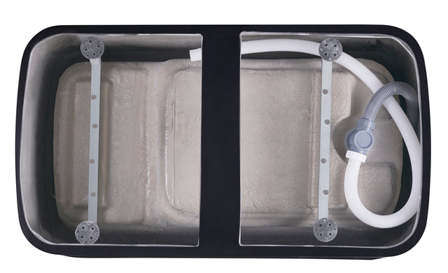 47" 100% Acrylic Freestanding Bathtub,Contemporary Soaking Tub,white inside black outside