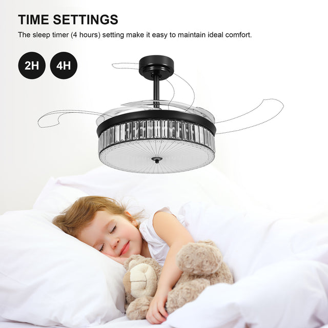 42"Crystal Ceiling Fans with Lights