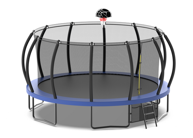 16FT Trampoline with Basketball Hoop - Recreational Trampolines with Ladder ,Shoe Bag and Galvanized Anti-Rust Coating